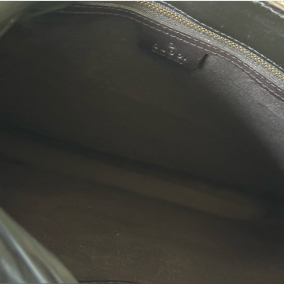 EUC Gucci Vintage Beige and Dark Brown Canvas and Leather Signature Tote Bag - Picture 5 of 12